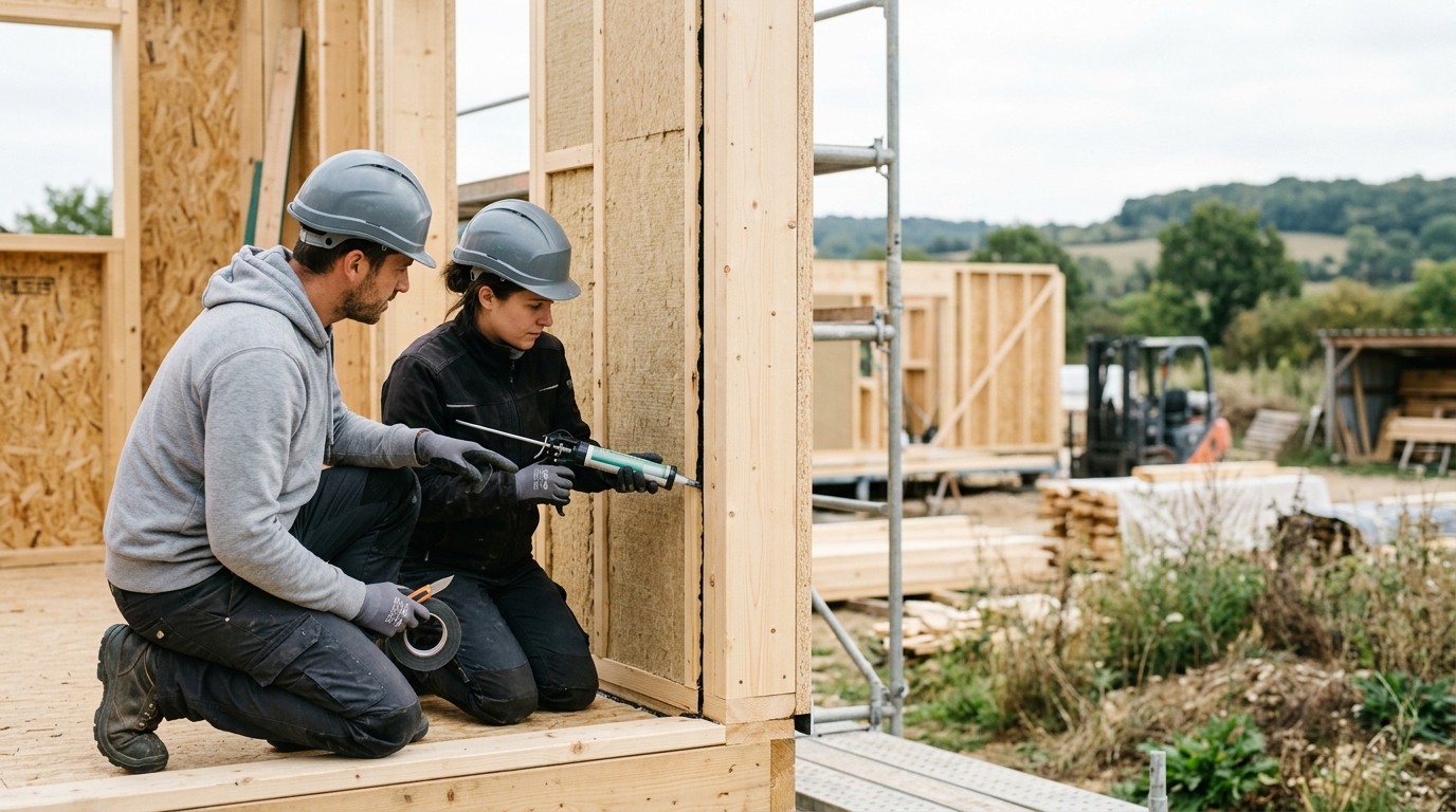 Étanchéité joints maison modulaire RE2020 : fuites
