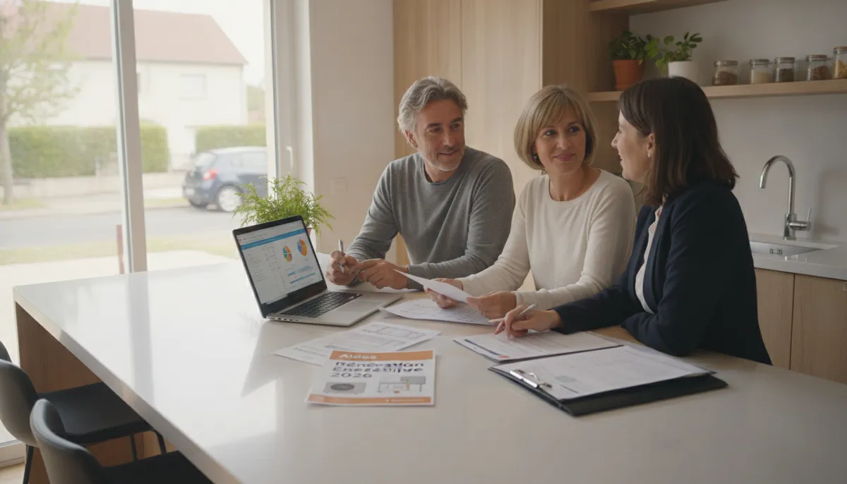 Installation de rénovation énergétique sur une maison française — aide chauffe-eau thermodynamique 2026