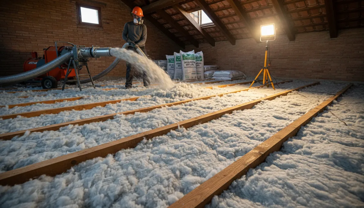 Ilustración aislamiento de buhardilla: aislamiento desván subvencionado en 2026