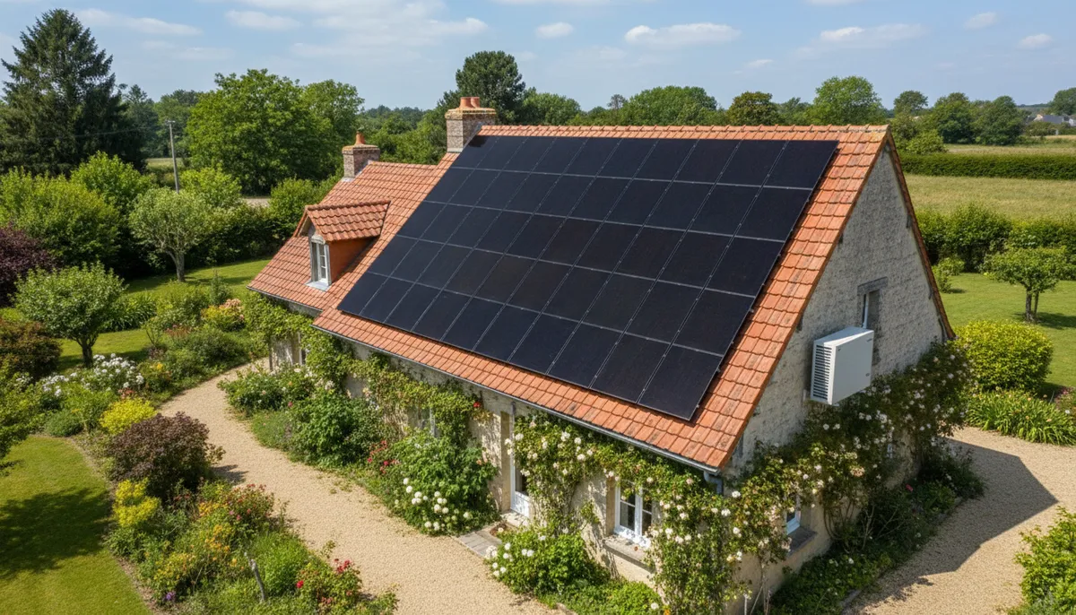 Installation de panneaux solaires sur une maison française — batteries solaires