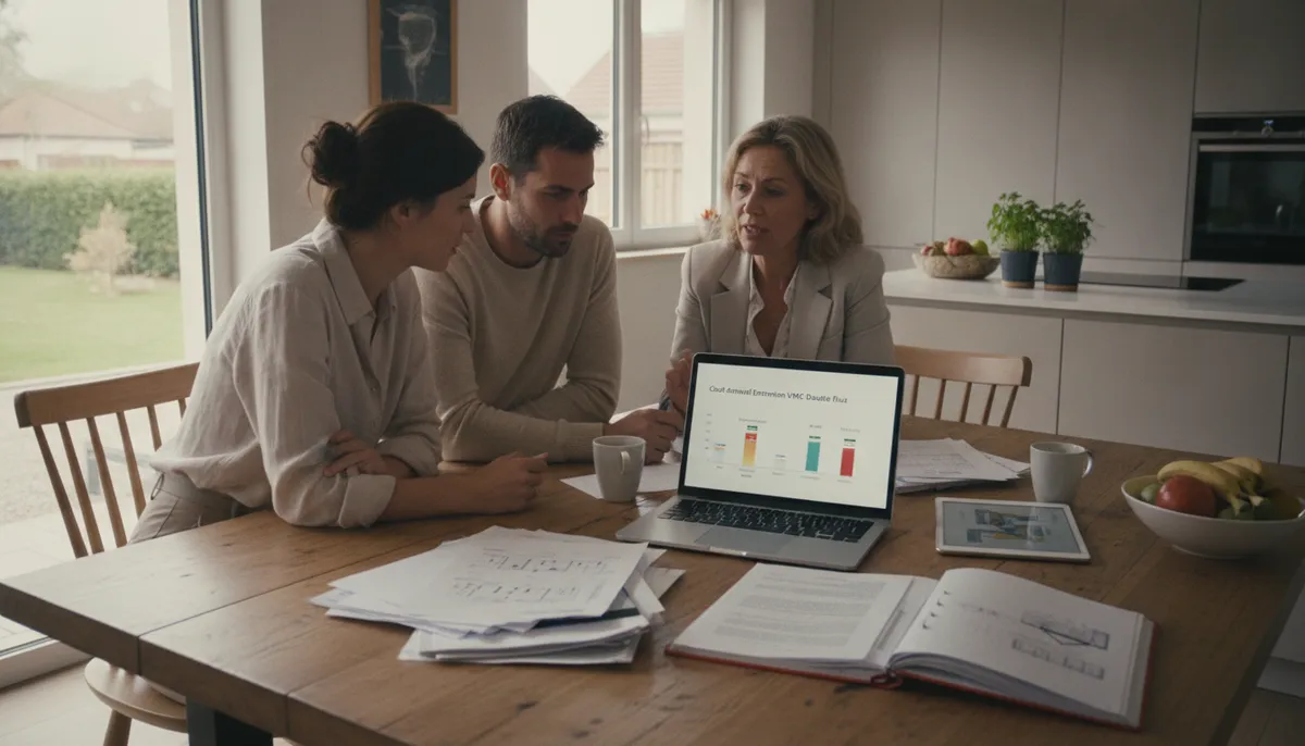 Installation de rénovation énergétique sur une maison française — prix entretien VMC double flux annuel