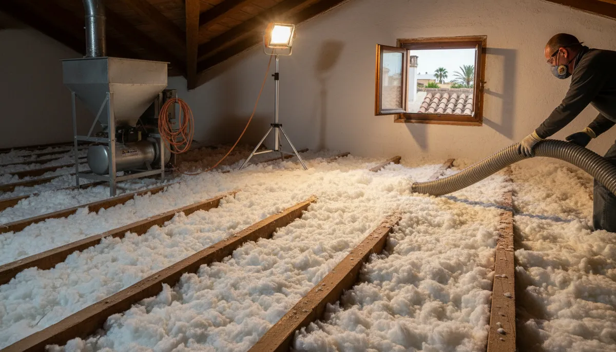 Ilustración aislamiento de buhardilla: subvención aislamiento térmico en 2026